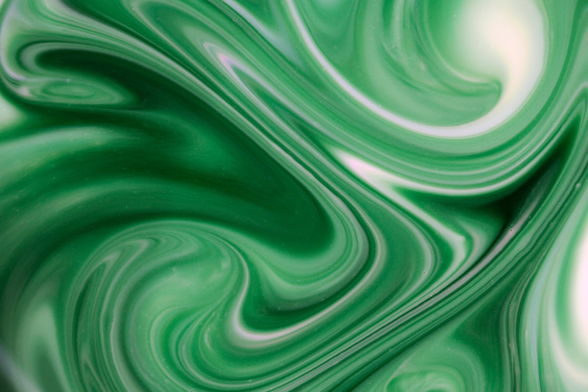 Green and white marbled swirl