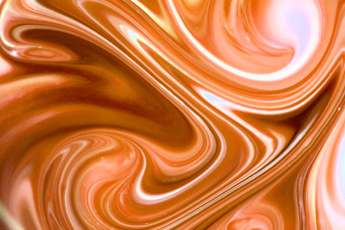 Peach and white marbled swirl